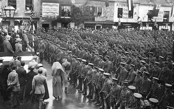 Northants 1st Battalion in Oundle (1910)